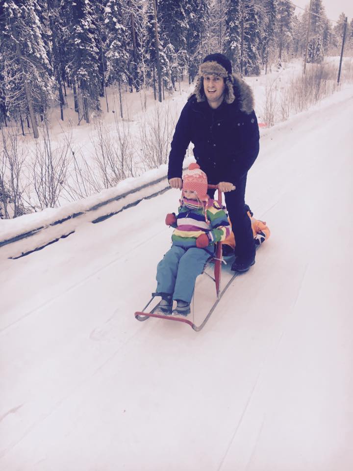 Lapland budget travel: Kick sledge